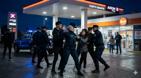 Estaba borracha, generó disturbios en una estación de servicio y rasguñó a una mujer policía