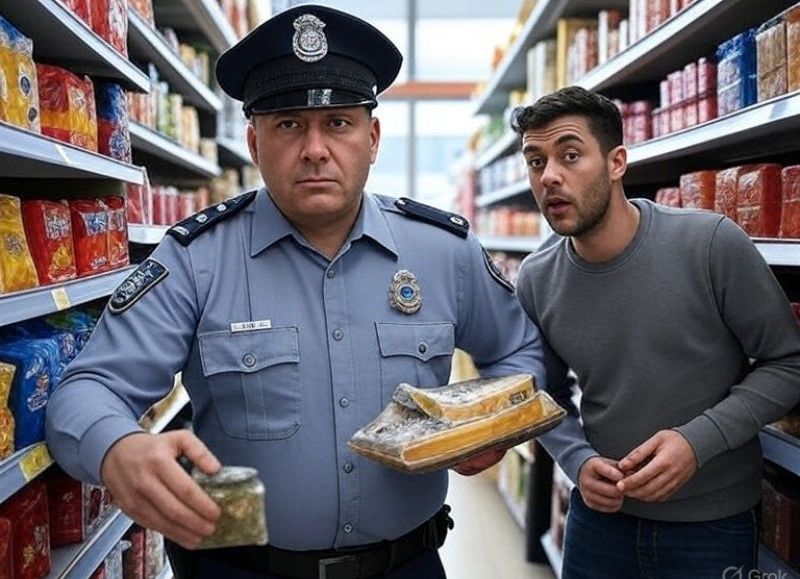 Detuvieron a un policía en la provincia por robar productos de un supermercado